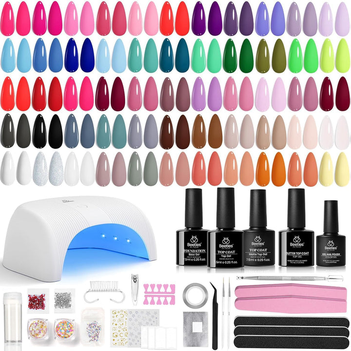 beetles Gel Polish front packaging showcasing full 81-piece kit benefits