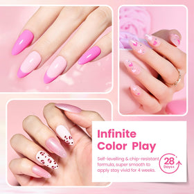 beetles gel polish manicure in use on hands, showing salon-quality glossy nails at home