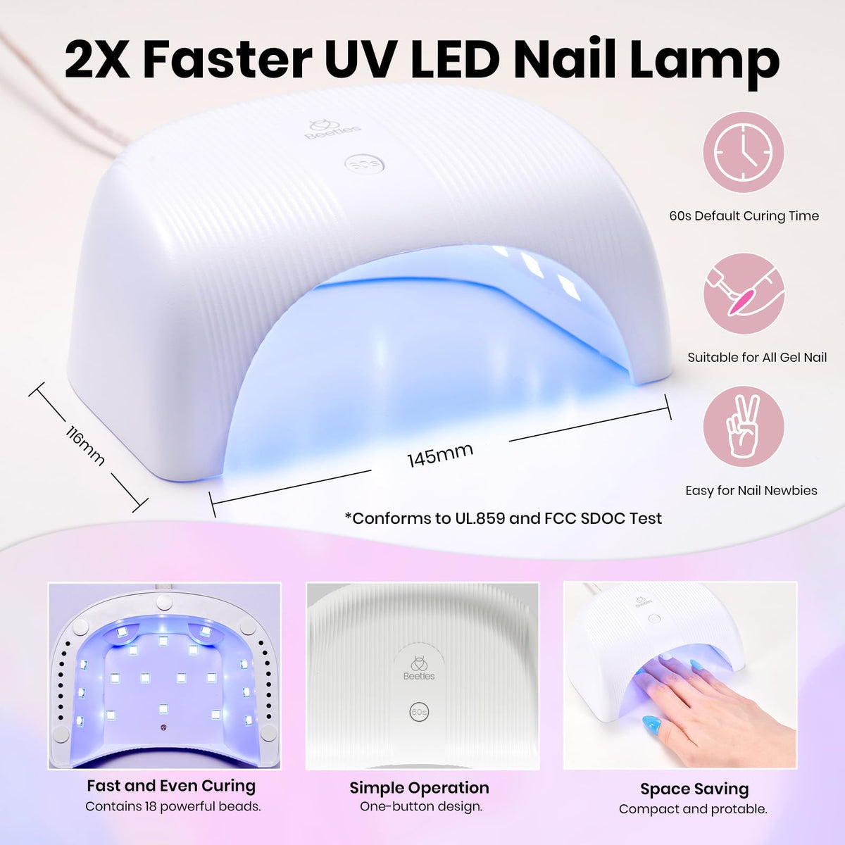 beetles Gel Polish painted nail closeup showing long-lasting high gloss