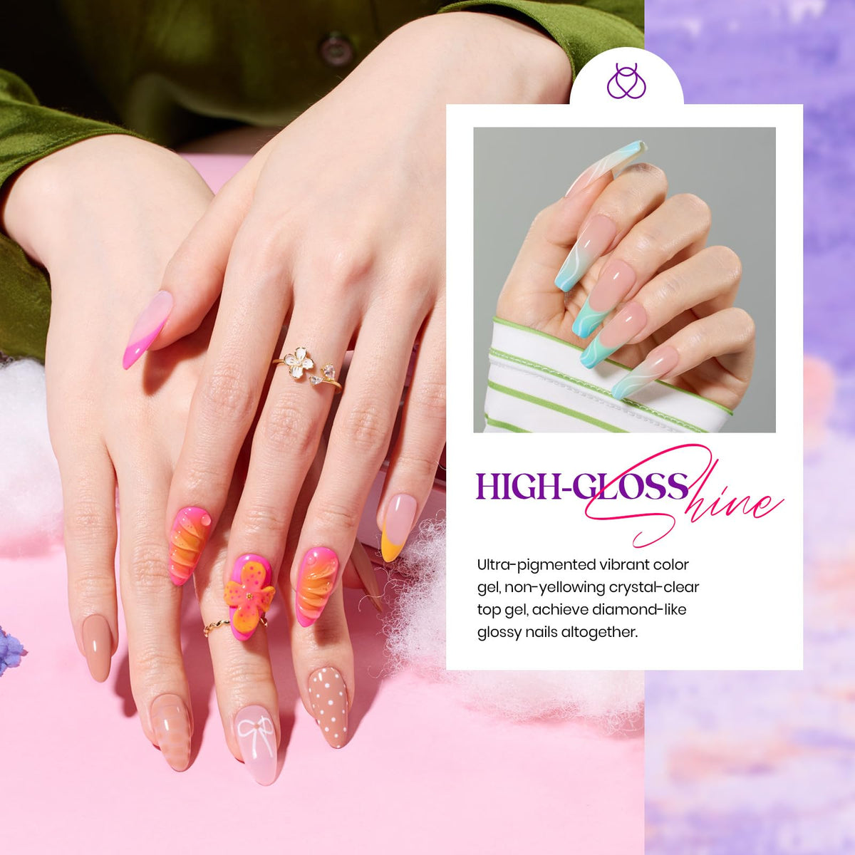Beetles painted nails in use showcasing summer color and durable shine