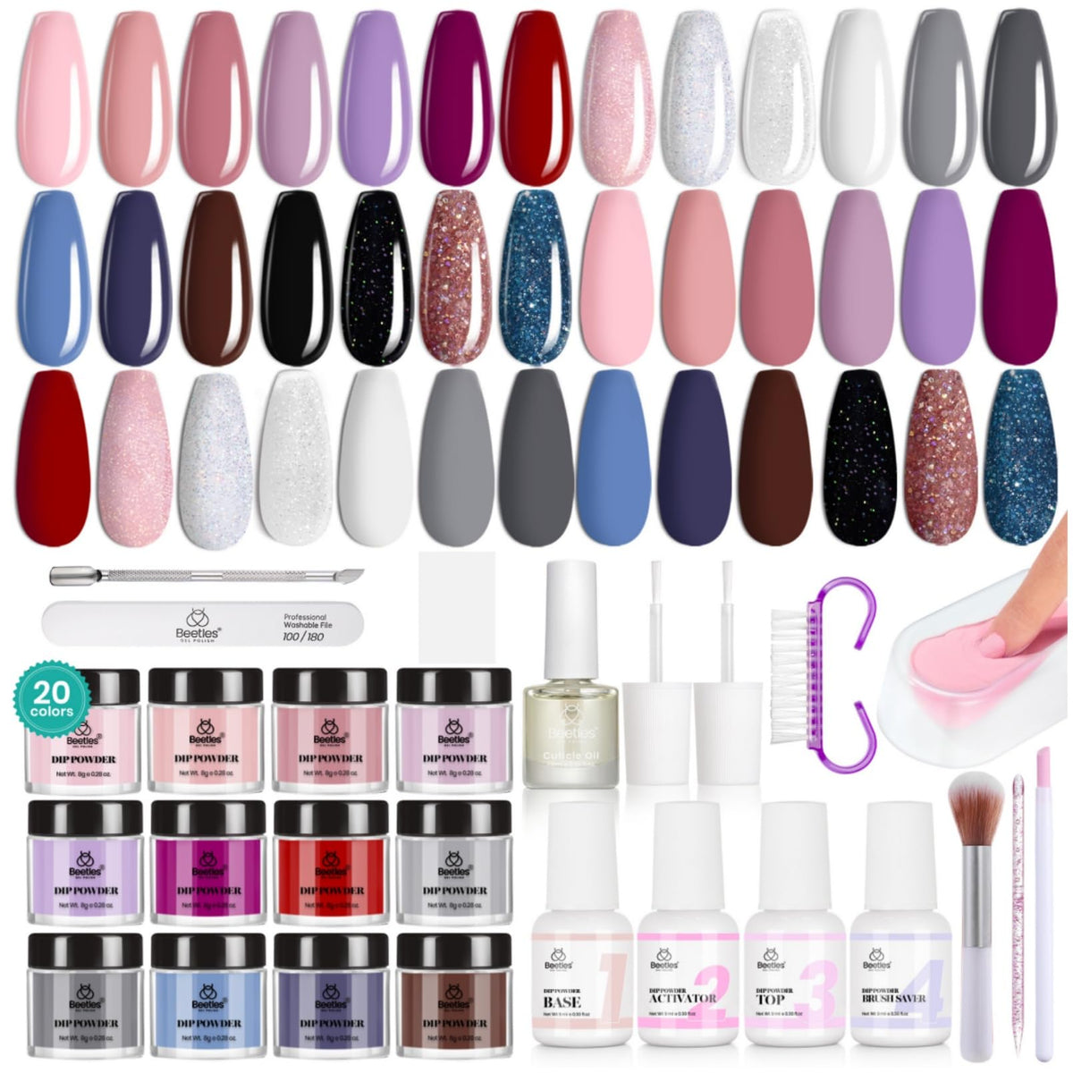 Beetles Gel Polish scale comparison with hand to show jar size and real-life proportion