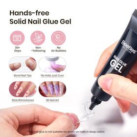 beetles Gel Polish solid glue tube detail enabling hands-free placement
