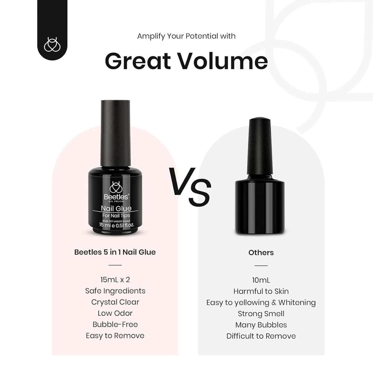 demonstration of beetles gel polish used to attach clear nail tip securely