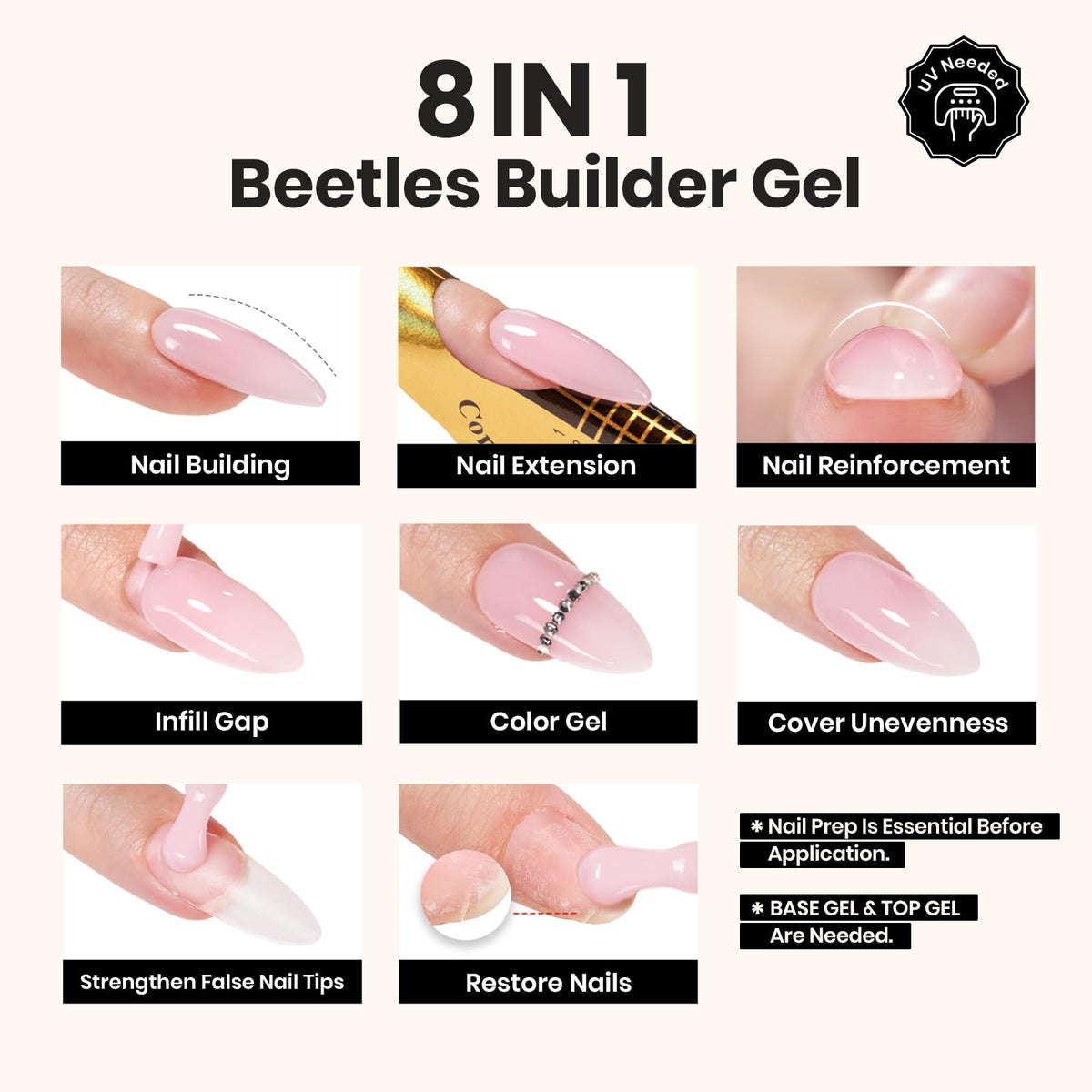 beetles gel texture brush stroke showing smooth self-leveling action