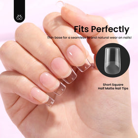 beetles gel polish custom art example on tips highlighting clear base for creative designs