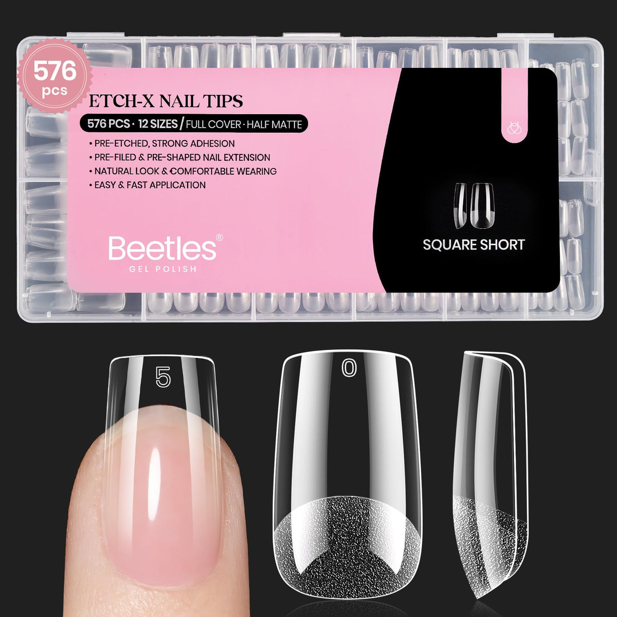 beetles gel polish front packaging showing 576-piece kit and contents benefit quick start
