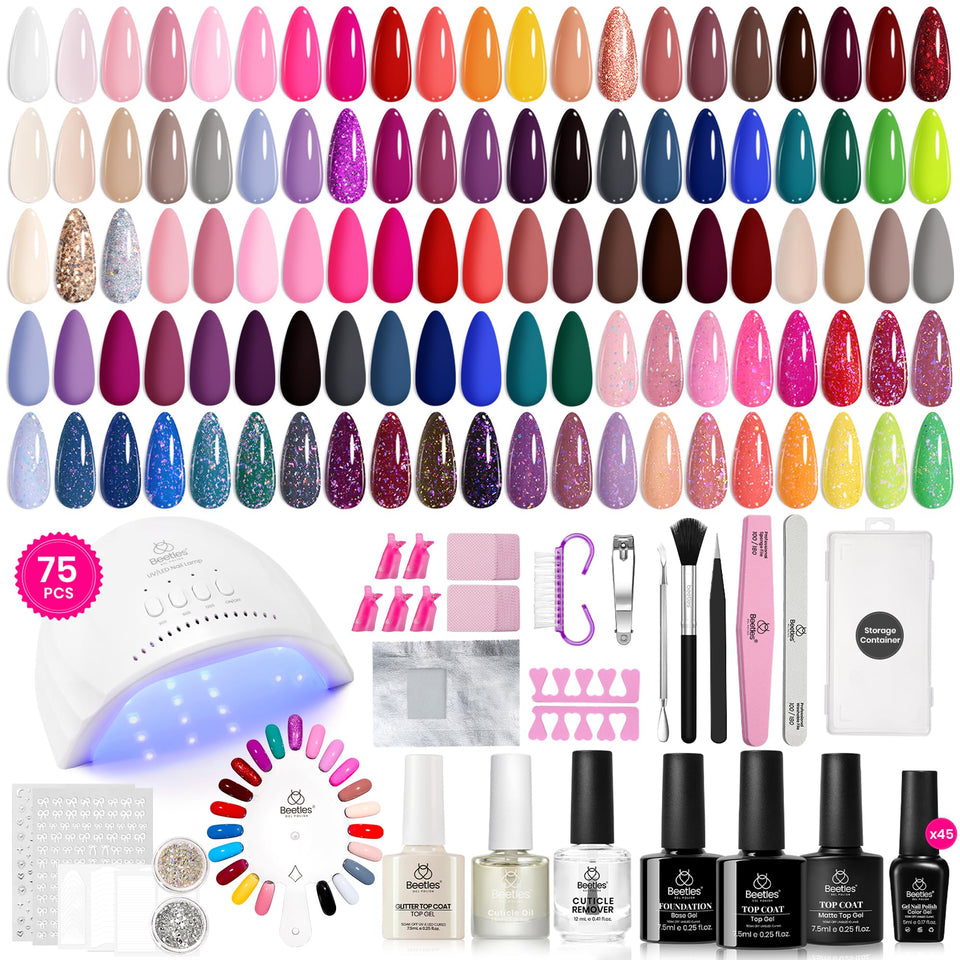beetles gel polish front packaging showing full kit contents and convenience