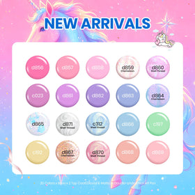 Beetles gel polish bottles lined up displaying 20 pastel macaron colors