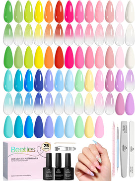 Beetles Gel Polish front packaging showing kit components and easy setup benefit