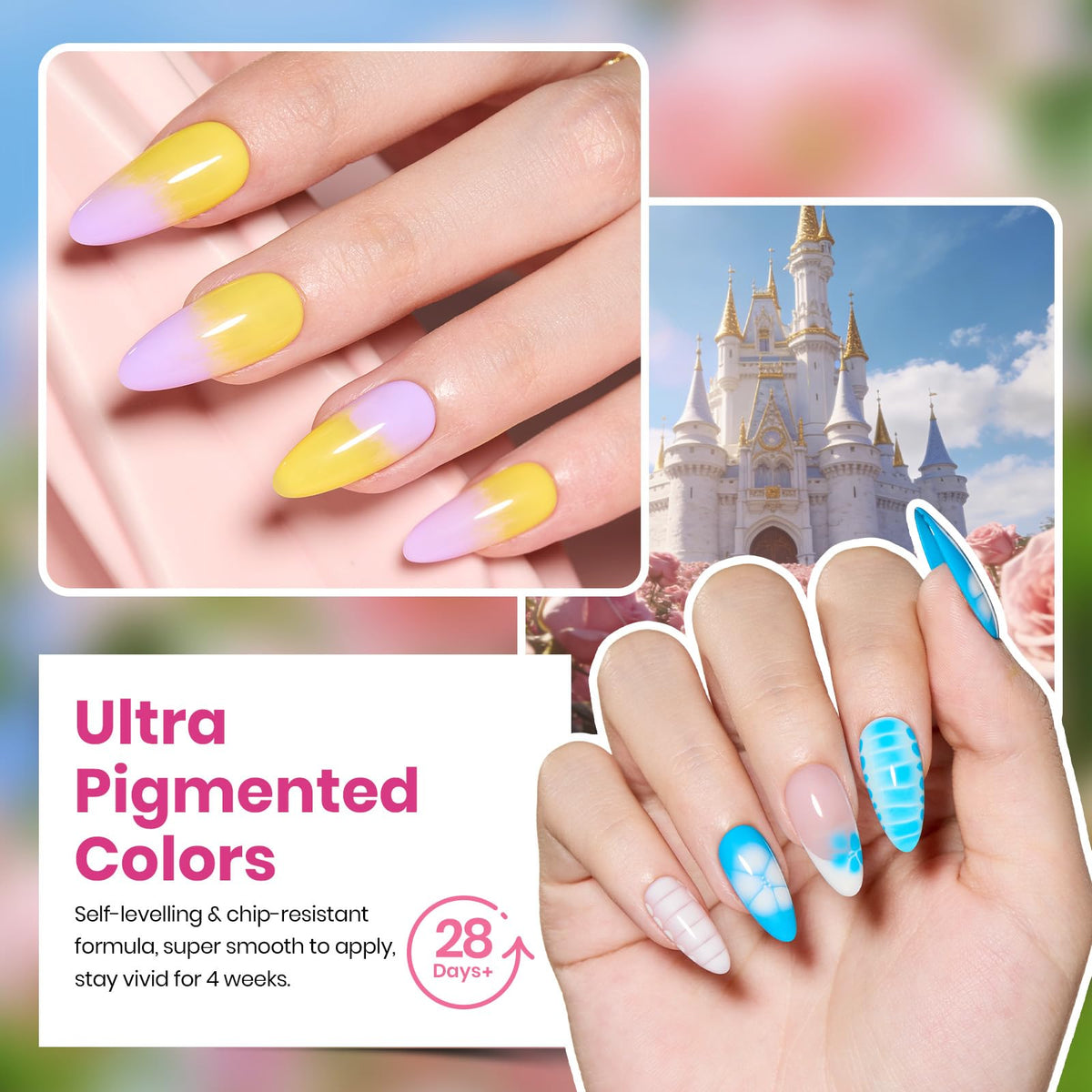 Beetles Gel Polish palette lineup of 25 pastel bright shades for creative variety