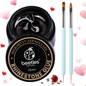 Beetles gift package with glue and brush set presented as a ready-to-give beauty kit