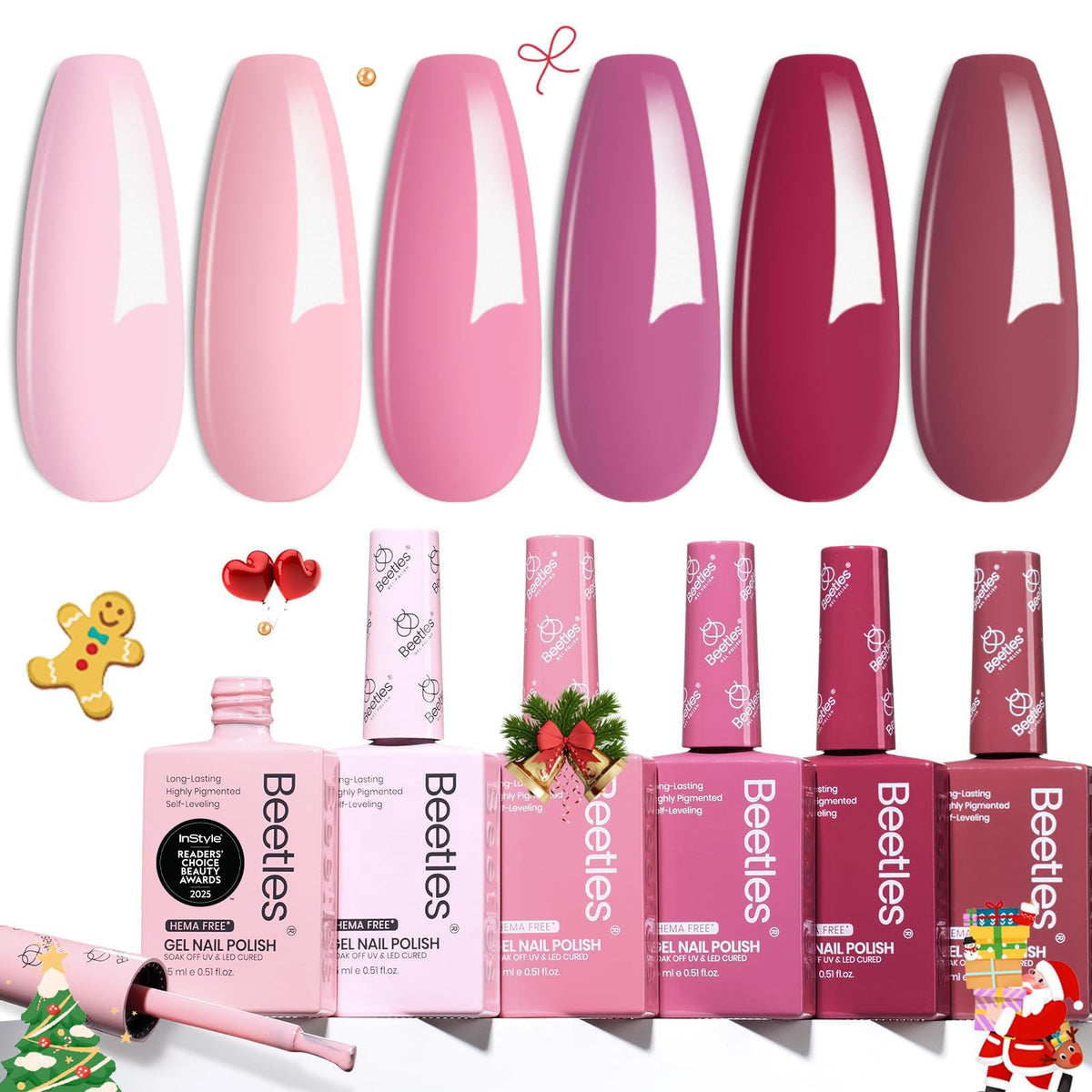 beetles open gift box with set arranged showing ready-to-give romantic present