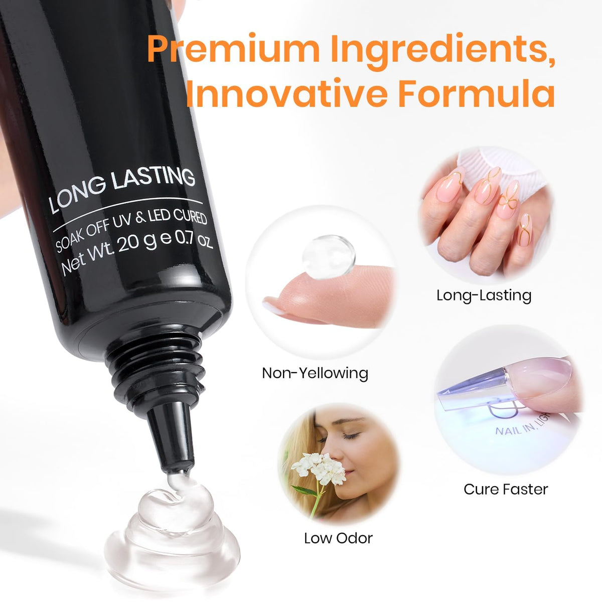 beetles glue in use applying press-on tips, quick hands-free curing benefit