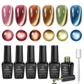 beetles bottle front packaging showing six autumn shades and golden shimmer