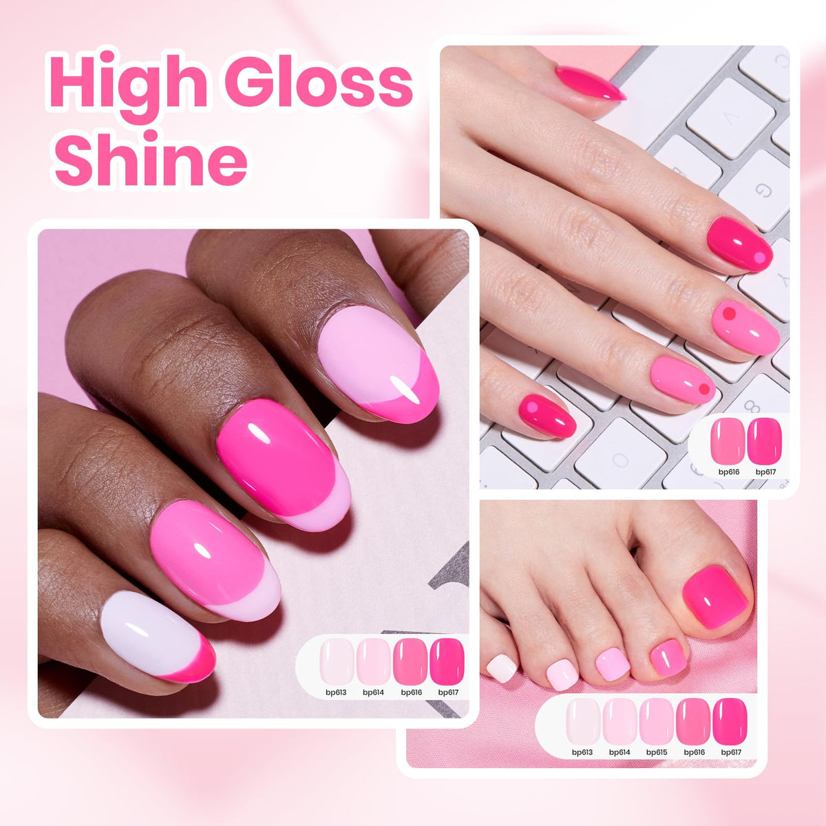 Beetles hand model wearing pastel shades showing wearable daily finish