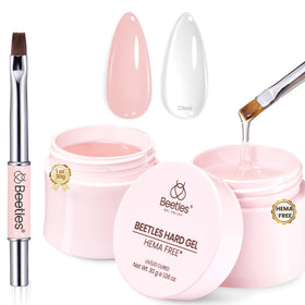beetles front packaging showing both clear and jelly nude gels and professional branding for reliable results