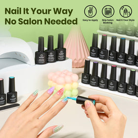 beetles home manicure lifestyle scene showing kit in use for salon-quality results at home