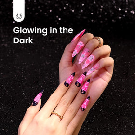 beetles brand brush stroke of hot pink gel showing smooth application and opaque coverage benefit