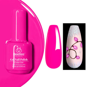 beetles brand hot pink front bottle showing 15ml neon color and label benefit: vibrant pigment