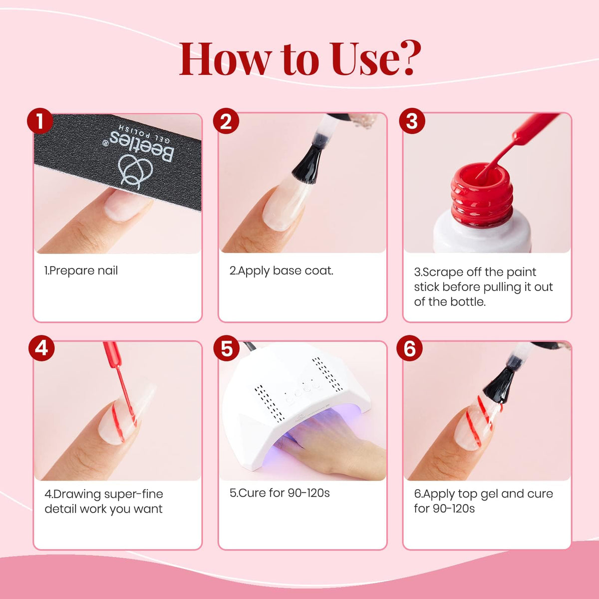 beetles application on client's nails demonstrating salon precision