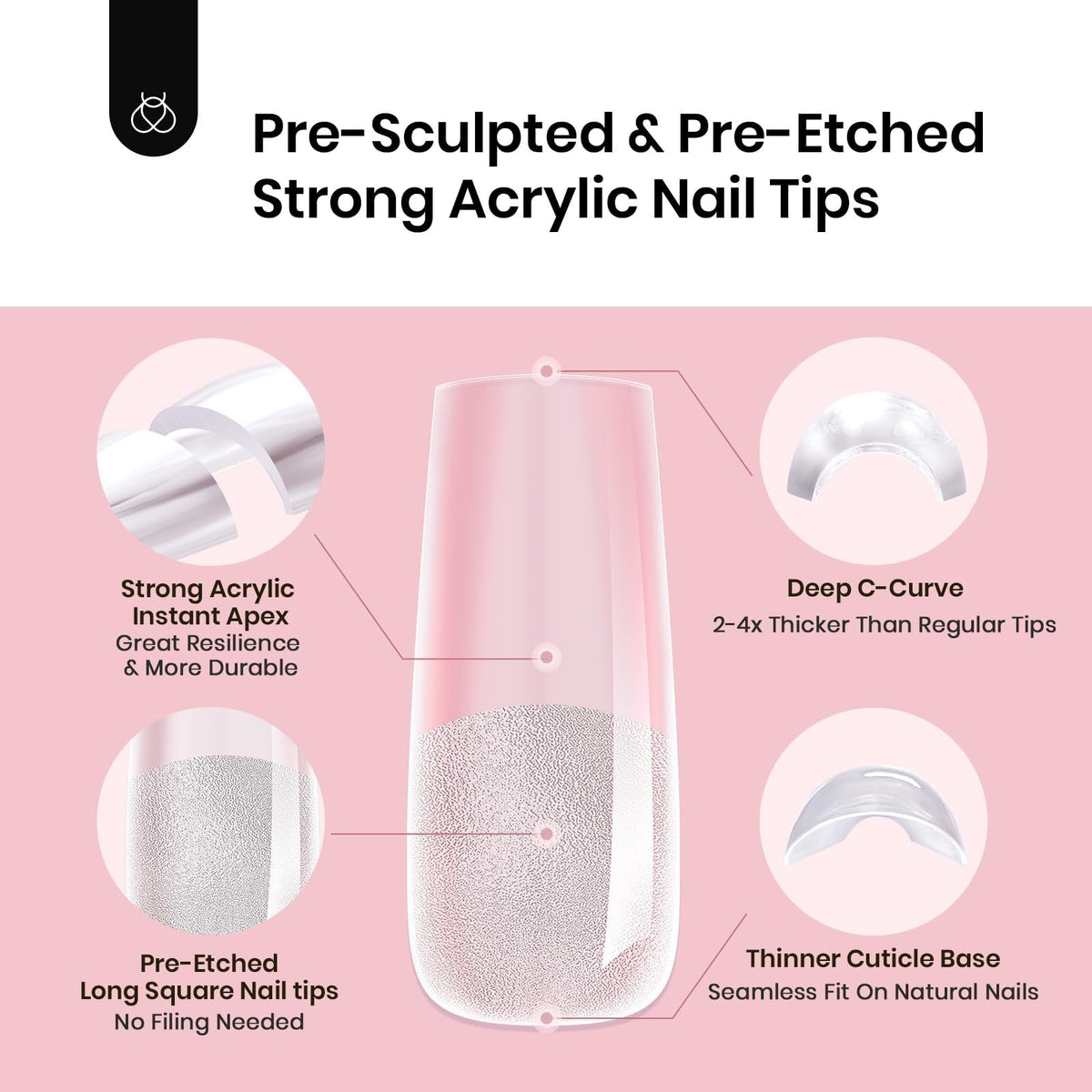 Beetles Gel Polish tip being pressed with glue for quick DIY application