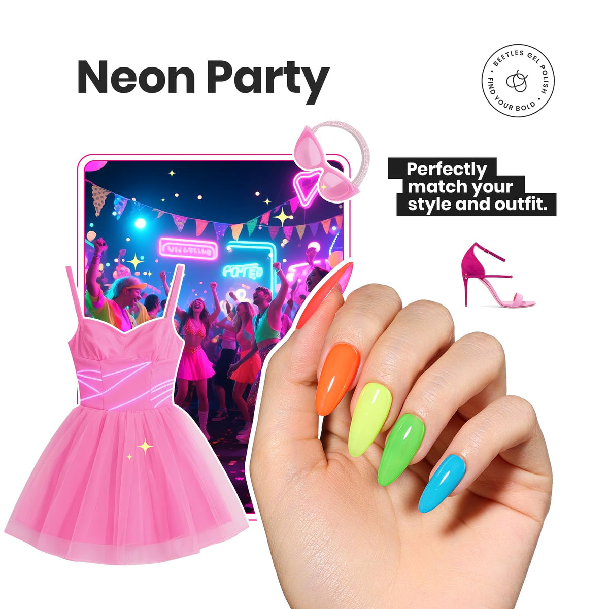 beetles in-use manicure application on fingernails showing fast drying and neat coverage