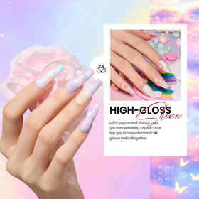 beetles in-use manicure cured under LED lamp showcasing long-lasting glossy finish