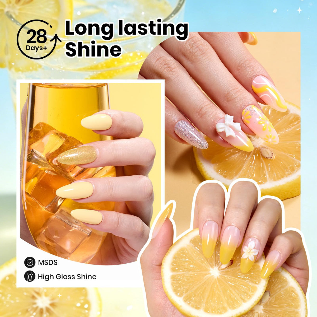 beetles in-use summer manicure on hands showcasing bright nails for sunny events