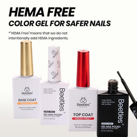 Beetles Gel Polish bottles beside a coin showing 10ml size and portability