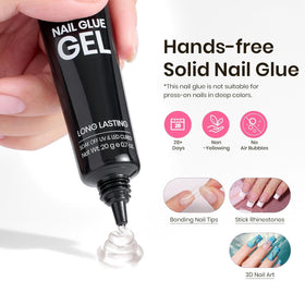 beetles Gel Polish medium square tips installed on hands for salon finish