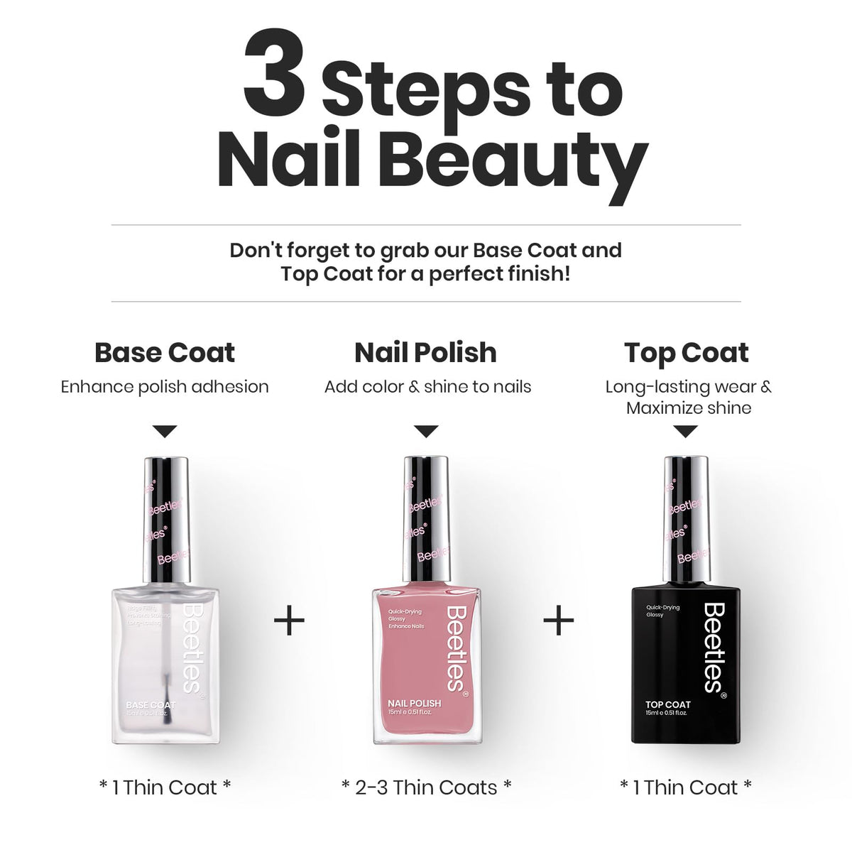 beetles Gel Polish bottle held in hand to show scale and travel-friendly size