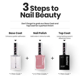 beetles Gel Polish bottle held in hand to show scale and travel-friendly size