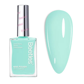 beetles bottle front view showing jelly mint polish and glossy finish benefit