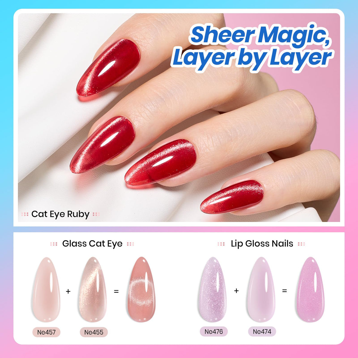 Beetles Gel Polish jelly shade translucent swatch on tip showing layered depth and shine