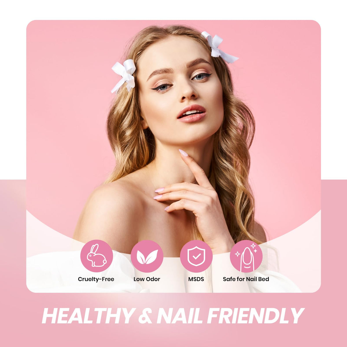 Beetles bottle label and brush cap detail for easy application benefit