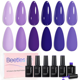 beetles Gel Polish front packaging showing full purple-blue set for choices