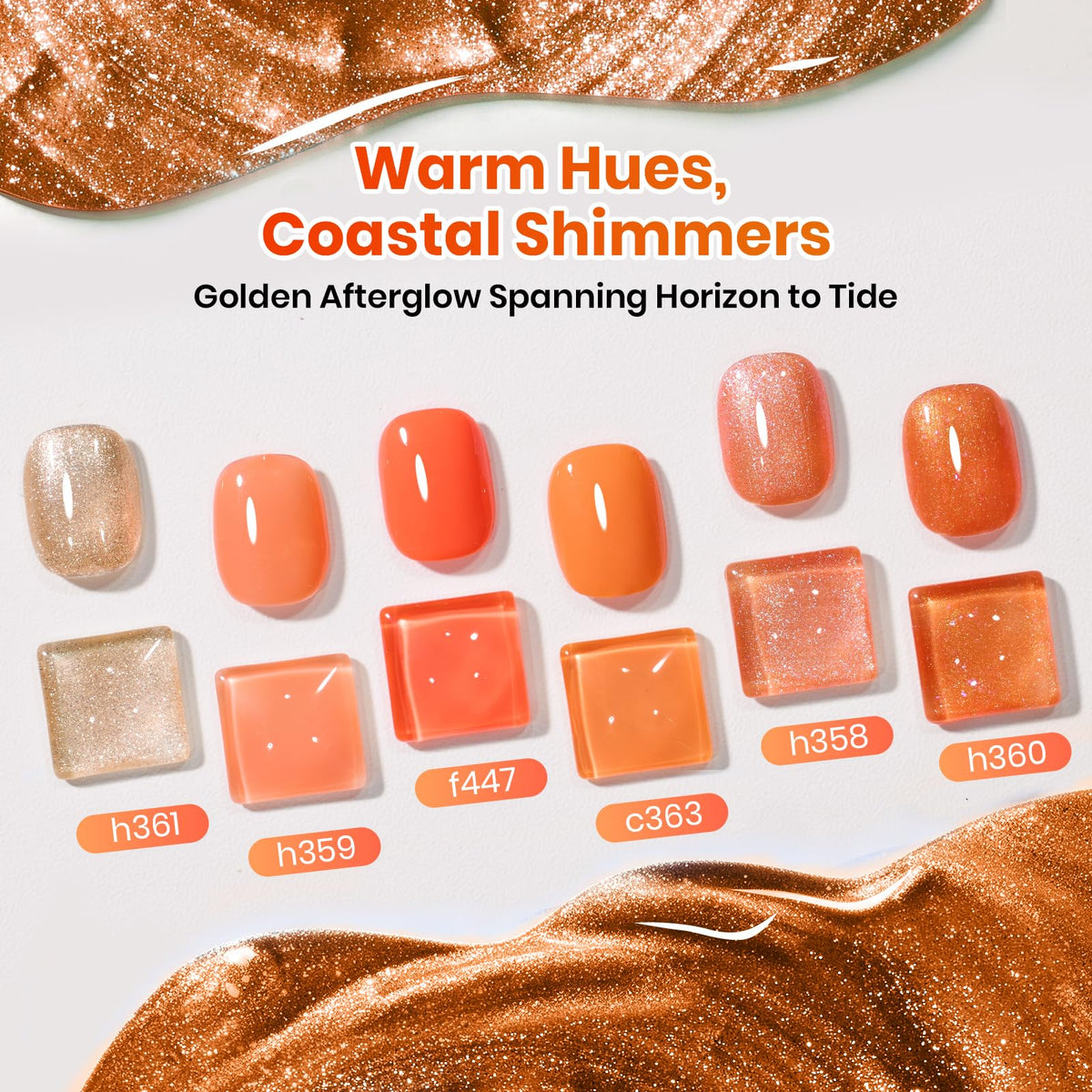 beetles manicure on hand at sunset showcasing warm seasonal style