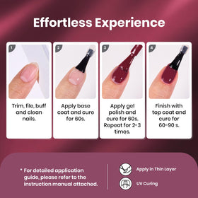 beetles finished evening manicure on nails showing salon-grade shine