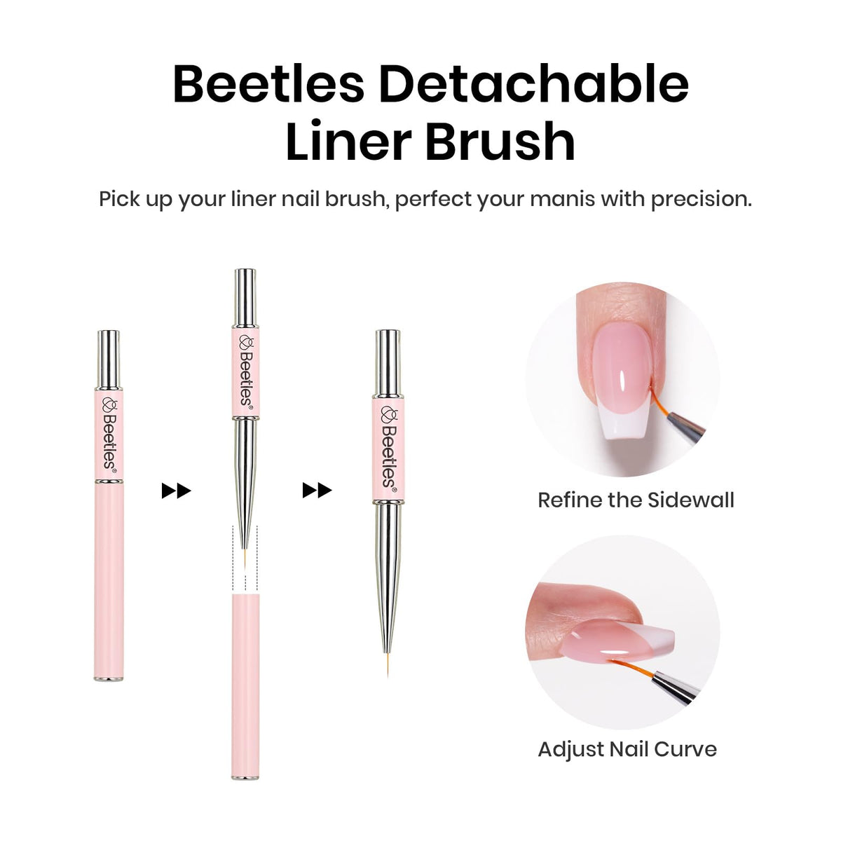 Finished manicure by Beetles showing long-lasting shine and sealed nail art