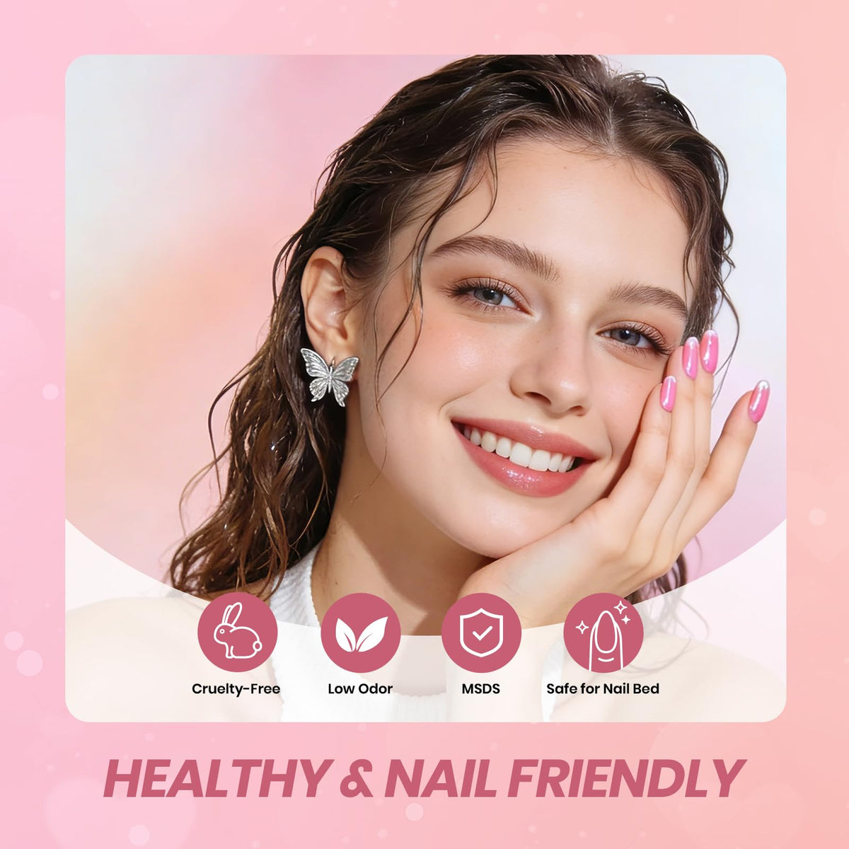 beetles lifestyle minimalist bridal manicure showing natural, elegant finish