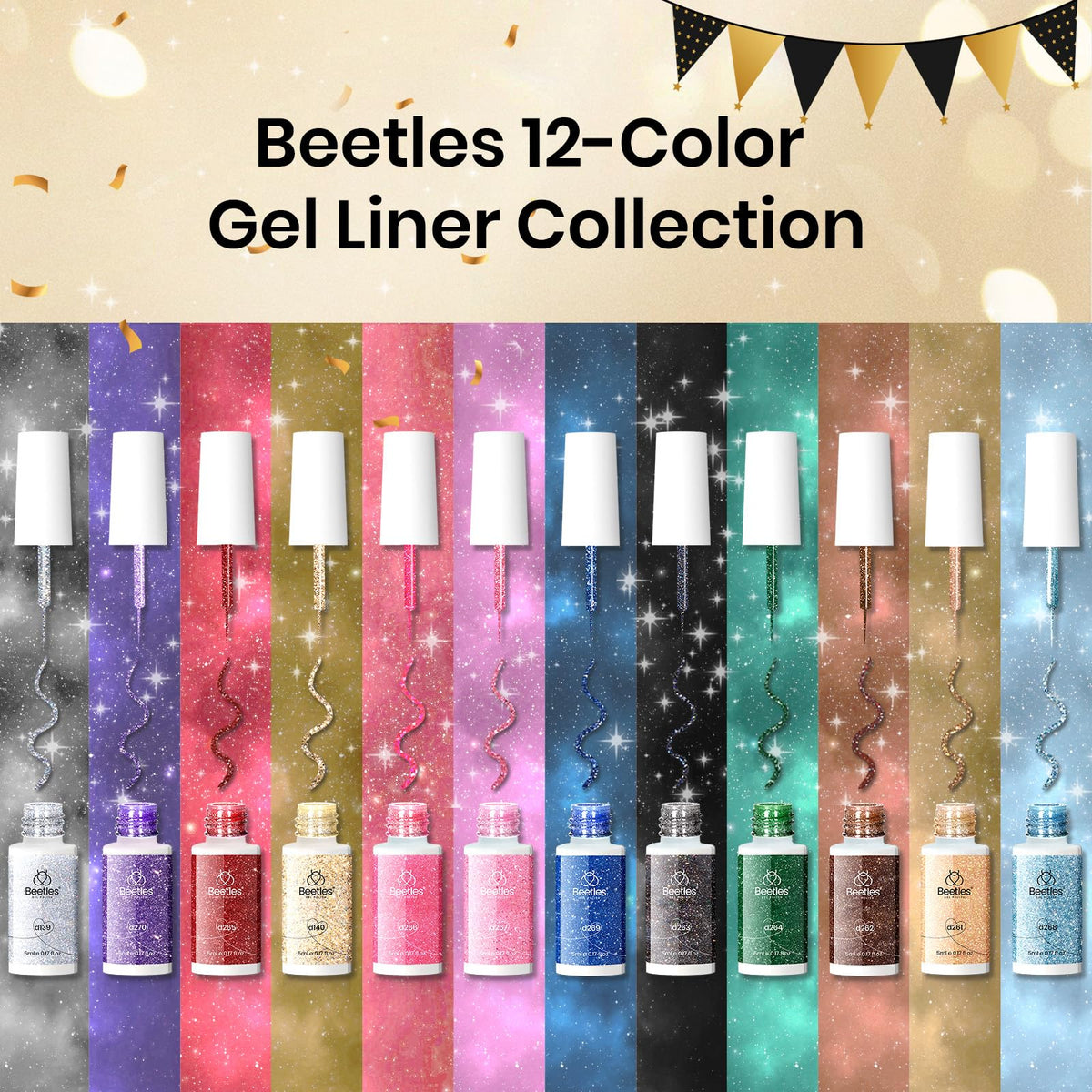 beetles lifestyle party manicure setting showing festive reflective nails