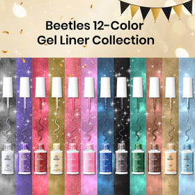 beetles lifestyle party manicure setting showing festive reflective nails