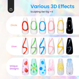 beetles finished party manicure showcasing glossy 3D jewelry