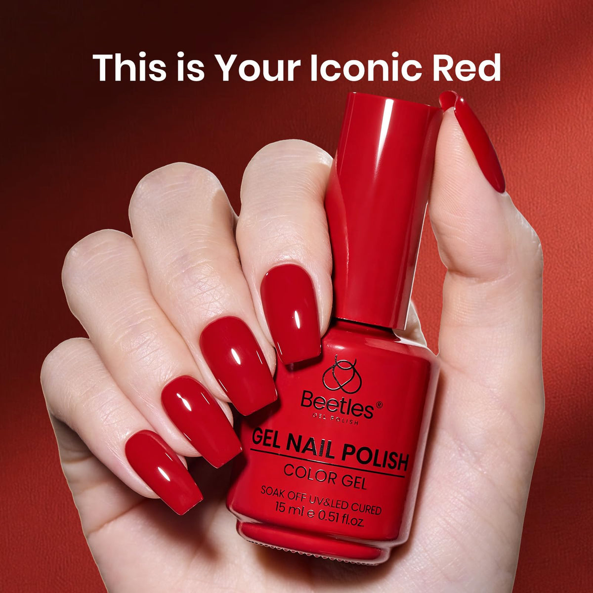beetles lifestyle shot party outfit highlighting timeless red polish