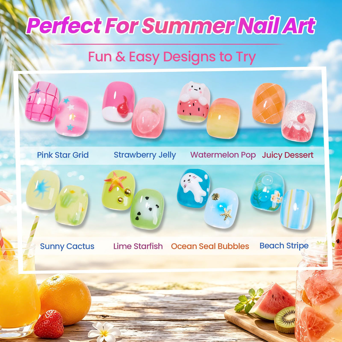 beetles poolside summer manicure lifestyle showing vibrant durable shine