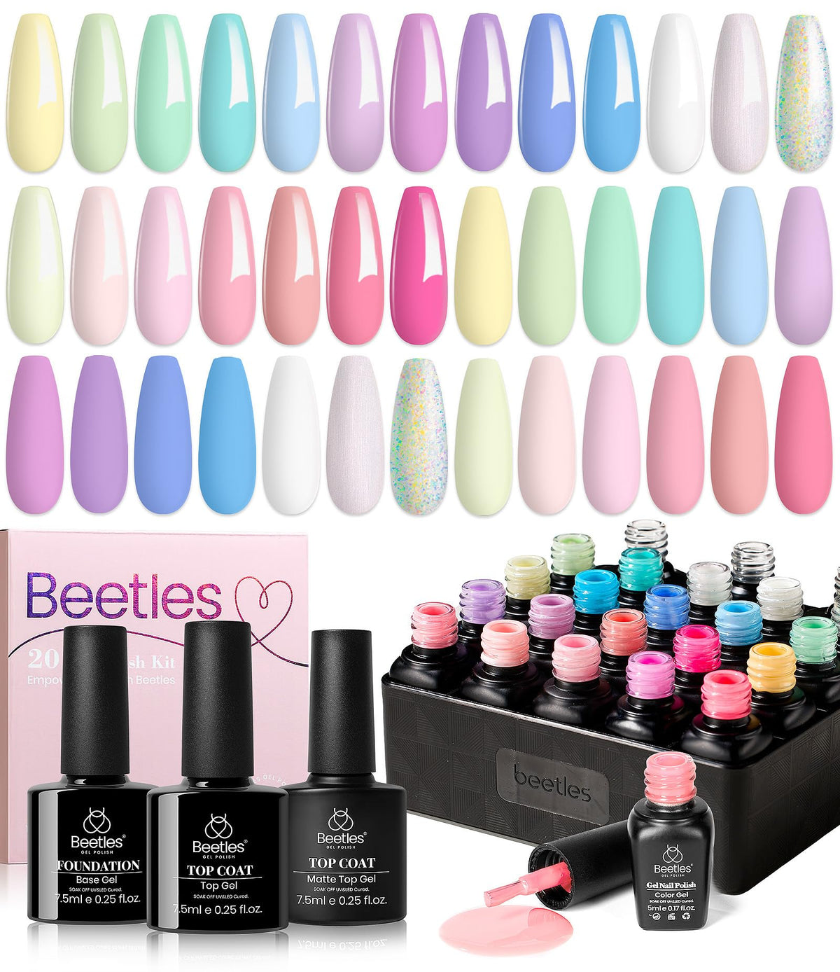 beetles lifestyle spring manicure styled on hands, showcases wearable pastel colors