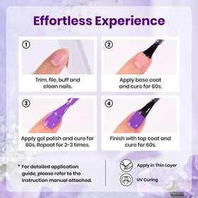 beetles Gel Polish nails in lifestyle scene showing wearable summer purple tones