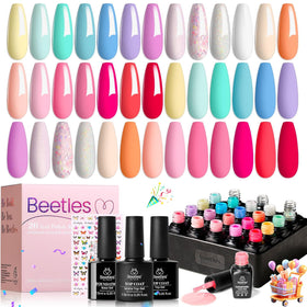beetles lifestyle summer manicure on model hands showcasing wearable seasonal colors