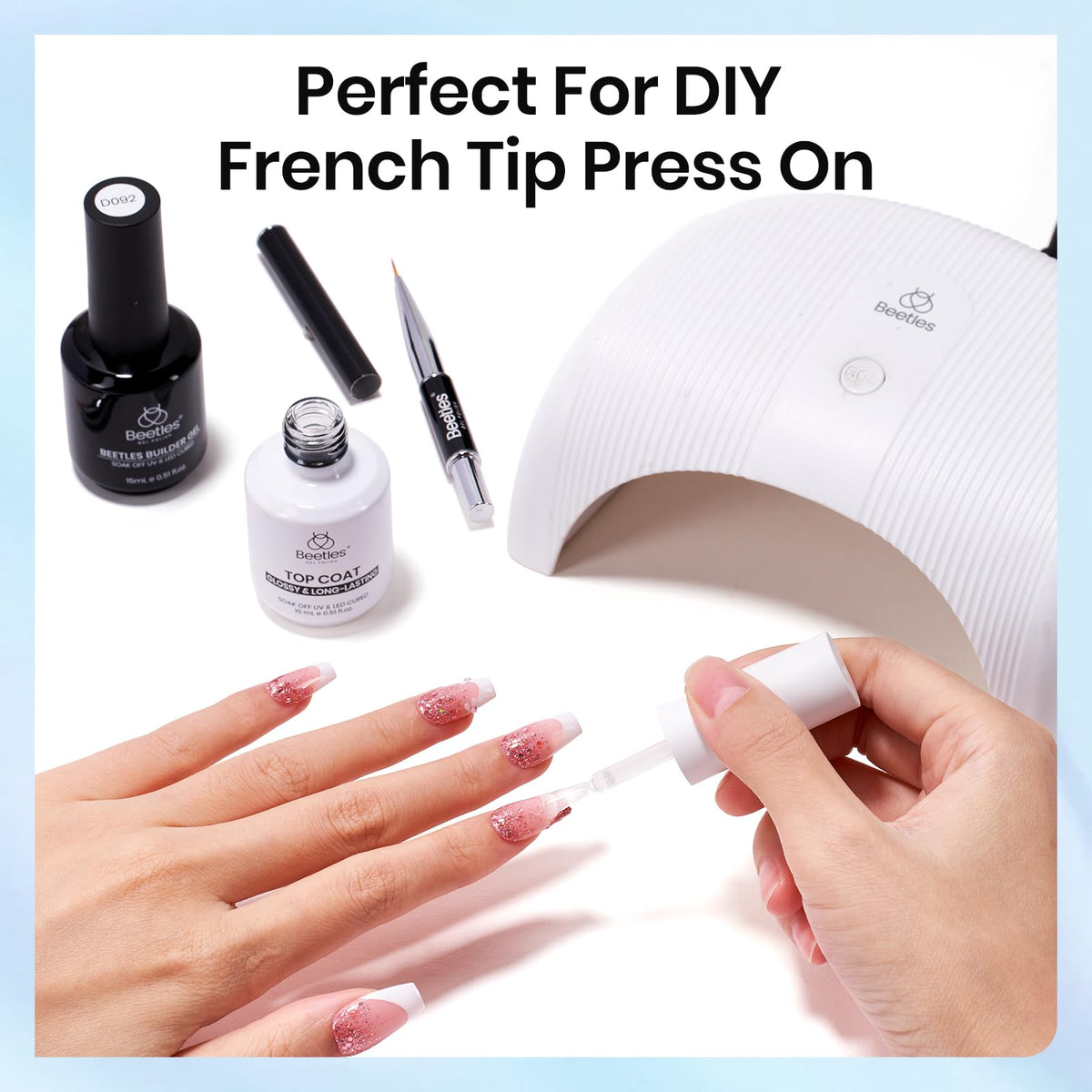 beetles Gel Polish liner brush fine tip showing precision for shaping and edge detailing