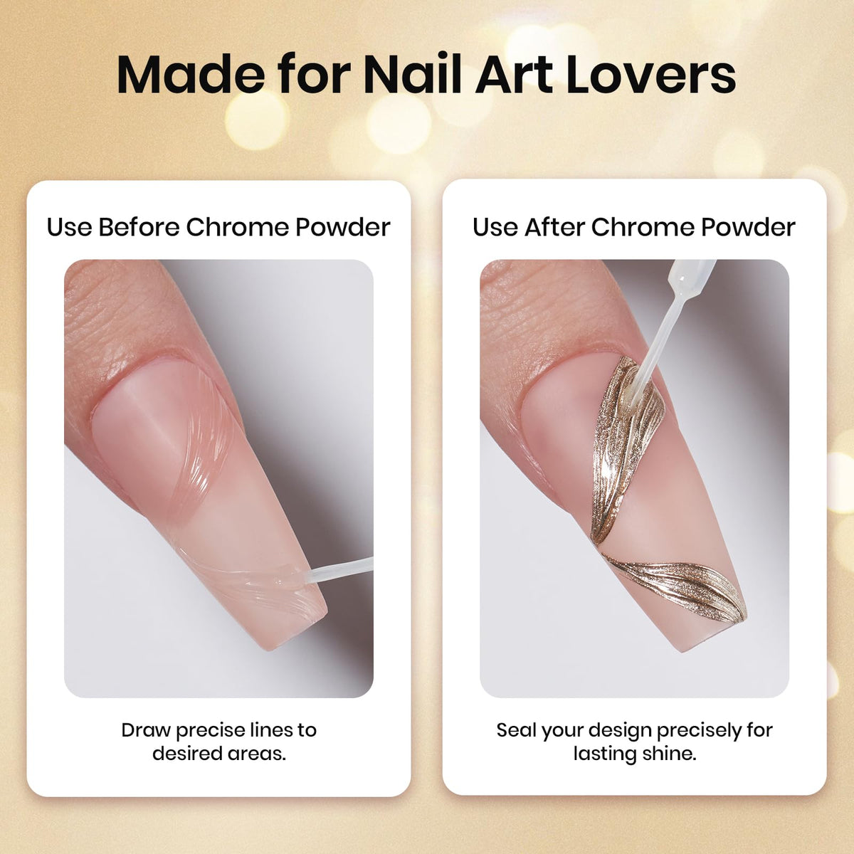 beetles Gel Polish applied on nail demonstrating crisp stroke control